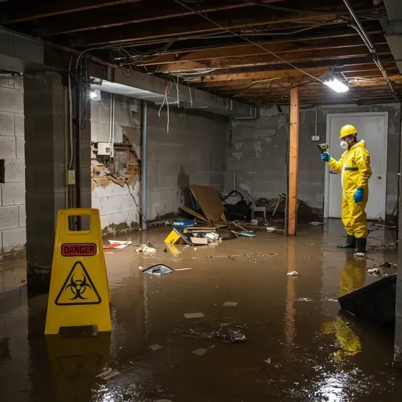 Flooded Basement Electrical Hazard in Moundridge, KS Property