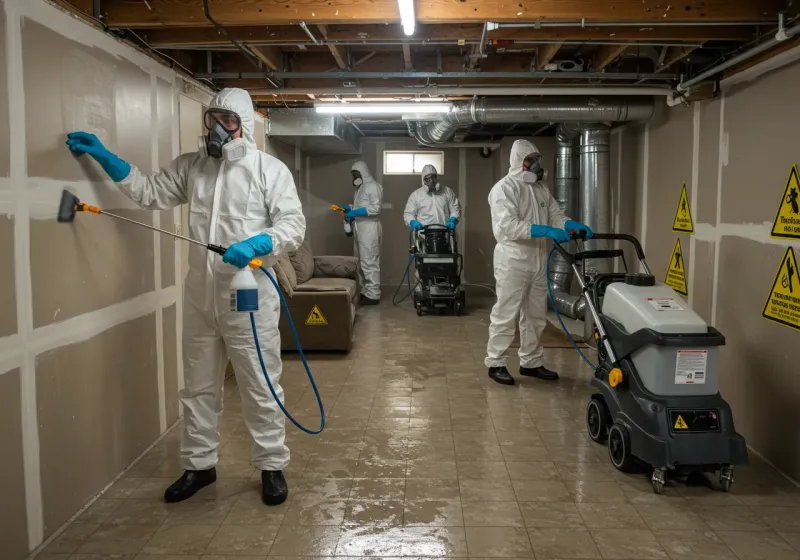 Basement Moisture Removal and Structural Drying process in Moundridge, KS